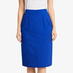 Kasper 80’s/90’s Vintage Blue Wool Blend Pencil Skirt